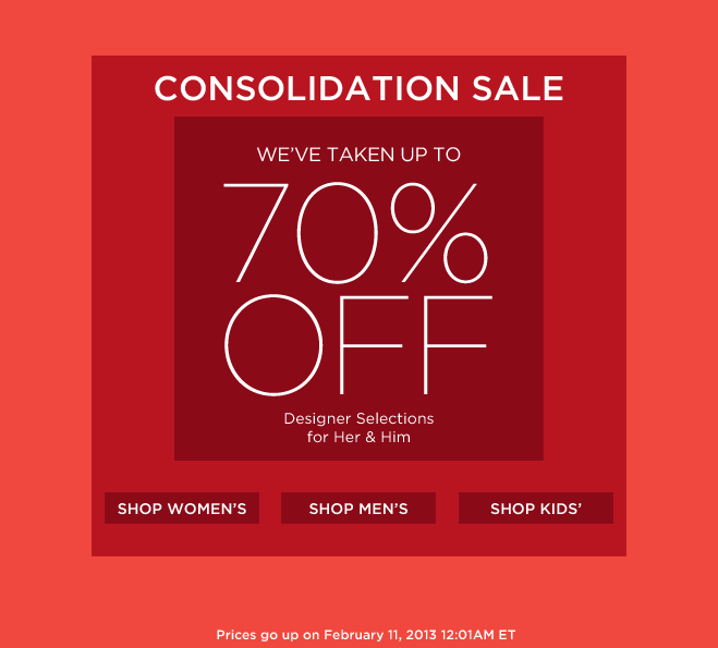 Consolidation Sale