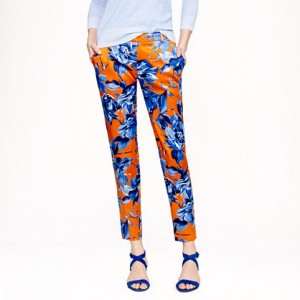 J. Crew Collection silk pant in painter's floral 